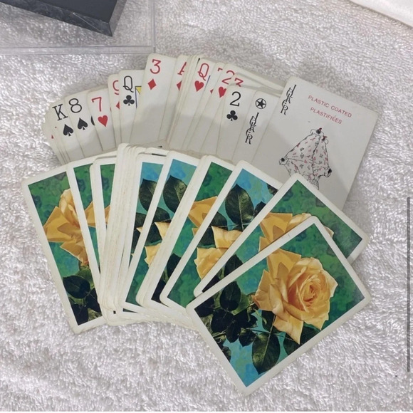 Vintage  Rose Flower Two Deck Playing Cards - Picture 5 of 9